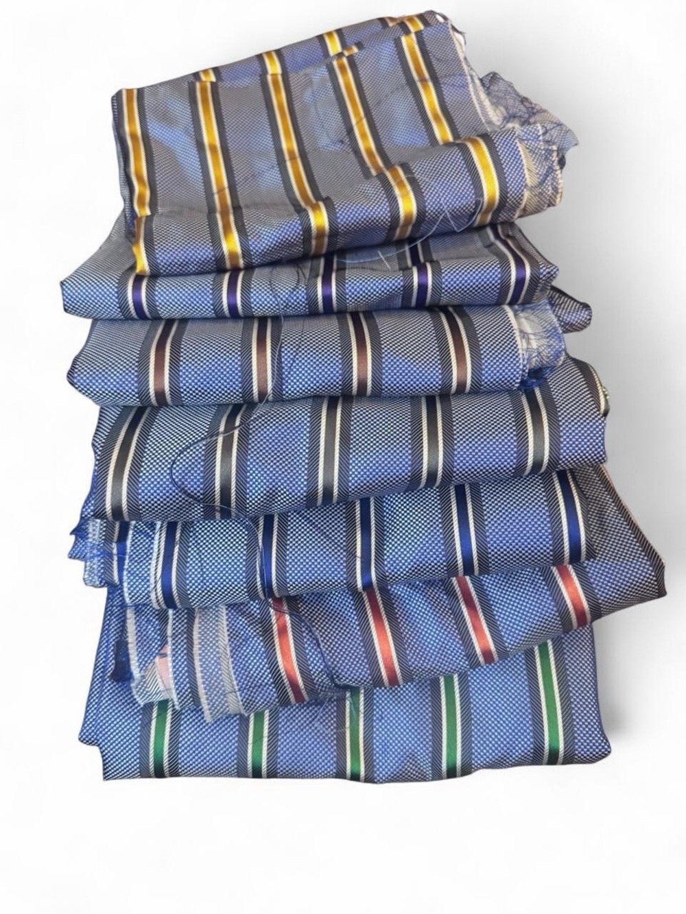 7pc Italian Silk Fabric Panel Lot – 36x34 – Same Pattern Different Colorways